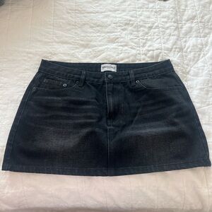 Princess Polly Black Denim Mini Skirt